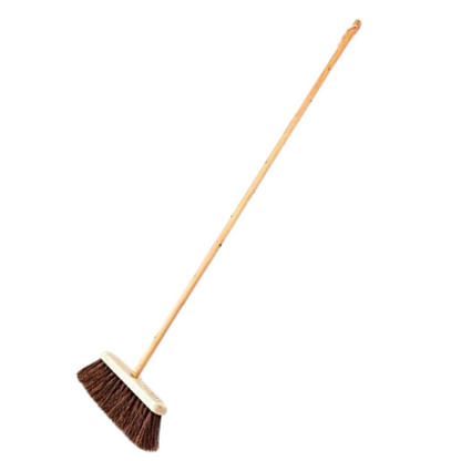 Palmera Natural Wooden Outdoor Broom with Handle for Ground Floor, Garden, Cleaning Leaves (XS, Brown) (Pack of 1) (10 inch)