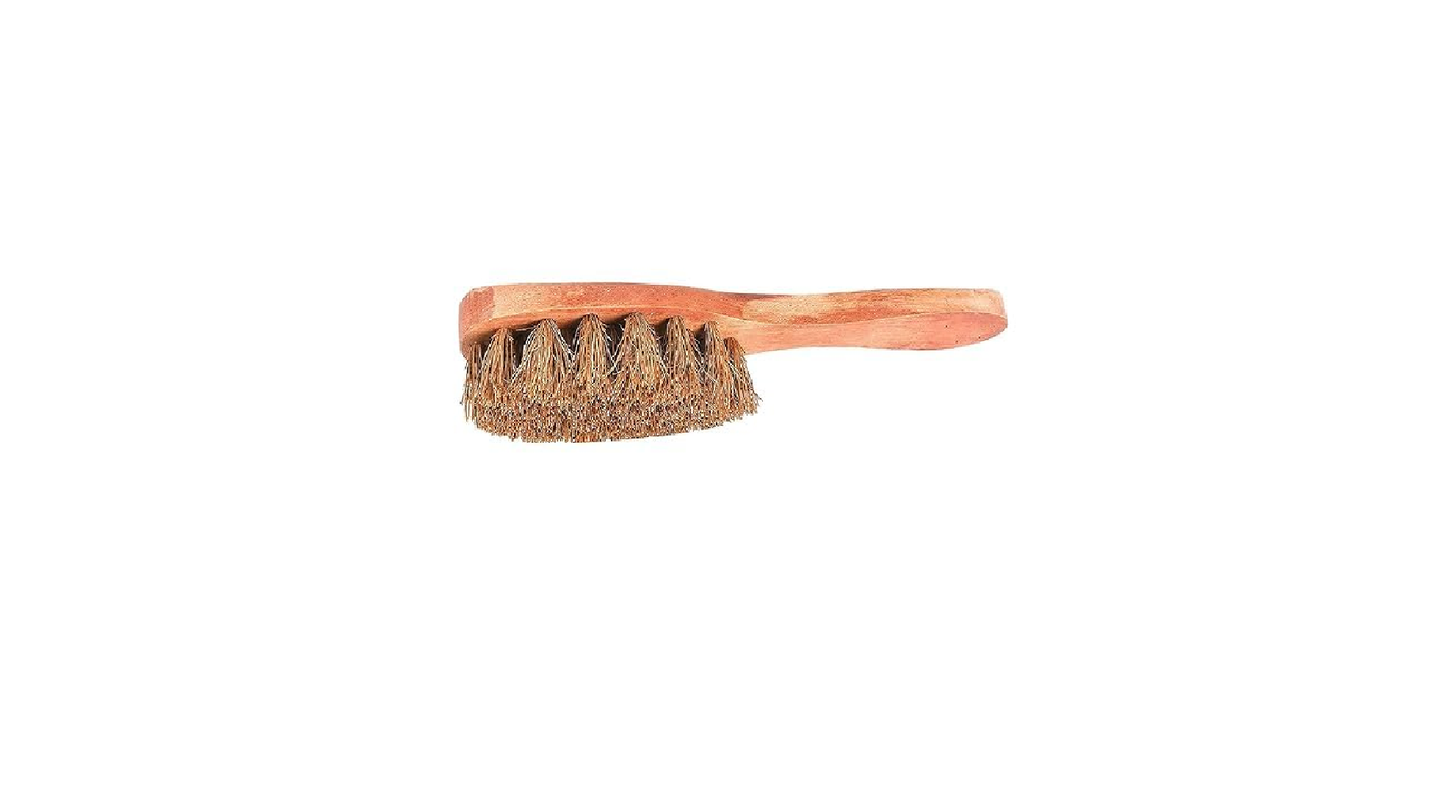 Palmera Coir Dry Brushing Body Brush with Deep Scrubber & Small Handle |Hard & Firm Bristles for: Removes Dry & Dead Skin(Exfoliation)|Skin Relaxation(Skin Spa)| De-toxing by opening body pores (lympatic system) 1Pc Brown