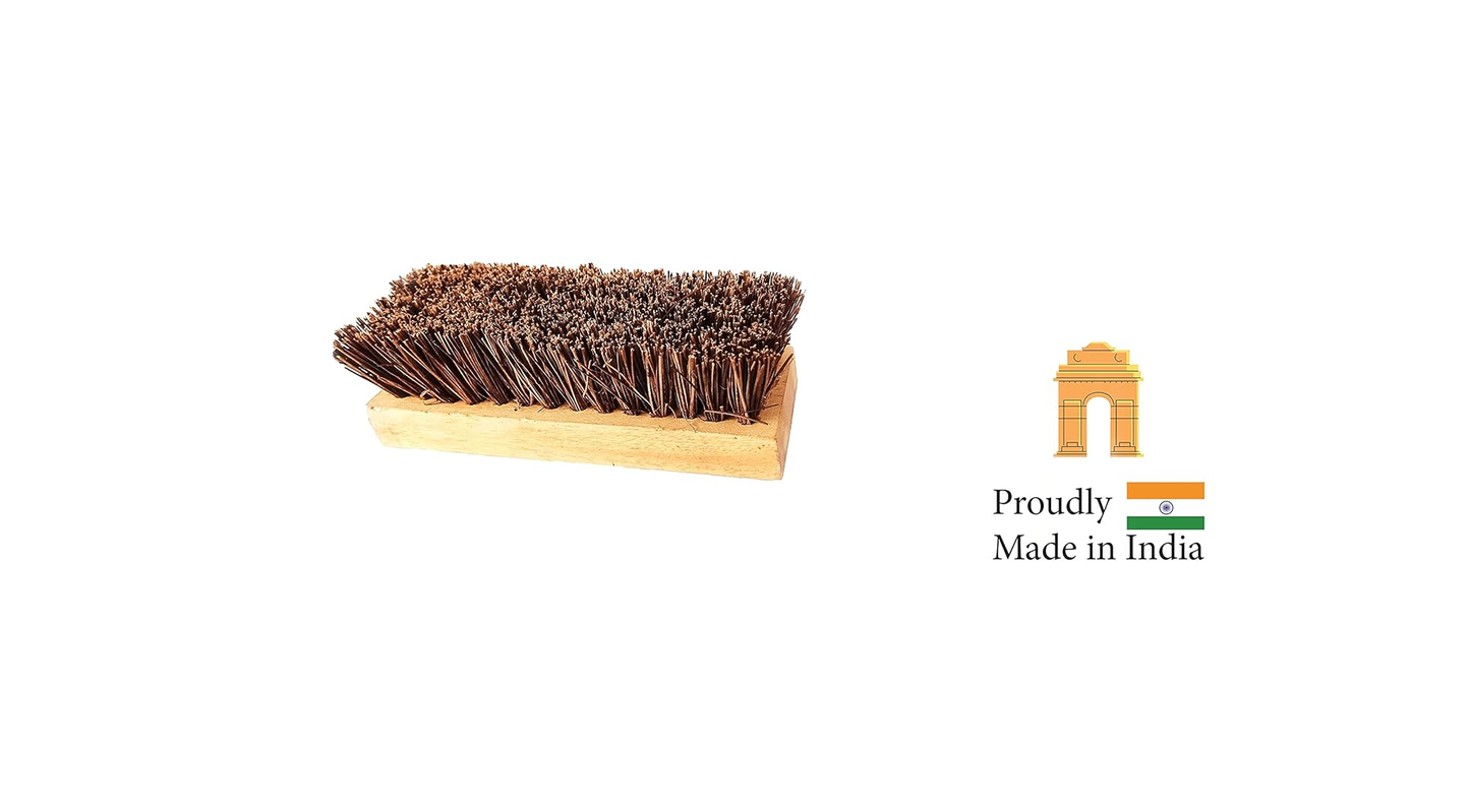 Palmera Value Bassine Brush Natural Material for Cleaning Bathroom,Home, Kitchen,Car Wheels,Outdoor Space Have Strong Coir Fiber Flexible Bristle Multipurpose & Durable - Small (1)