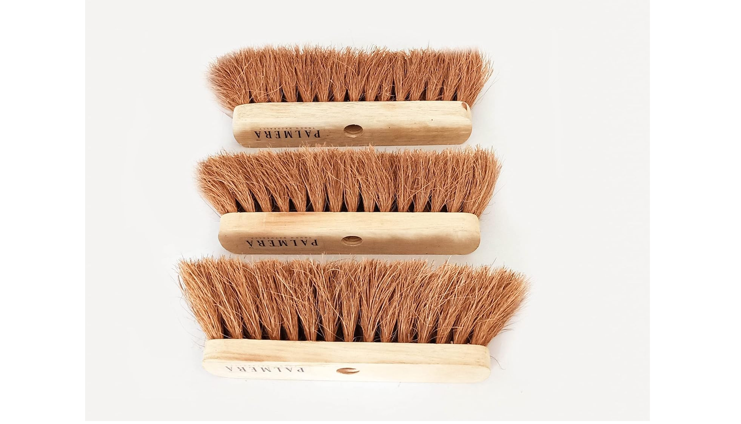 Palmera Coir Indoor Natural Lightweight Broom Head|1year Warranty|Flagged Bristle|Removes Cobwebs|CoirPro Bristle |Plastic Free|Wither Free Unlike Jhaadu|Brown 10 inch(1pc)