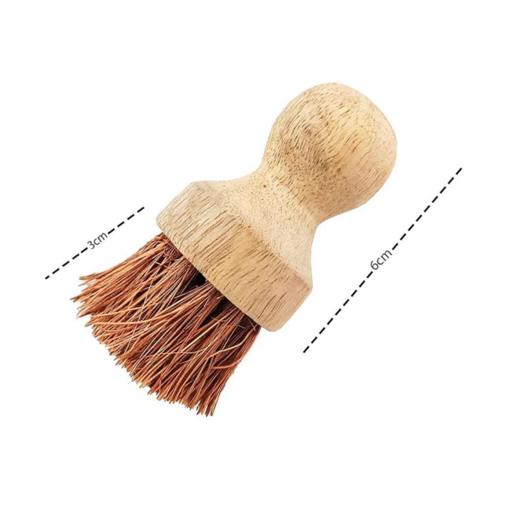Palmera Natural Coir Tawa Brush for Spreading Oil on Dosa Tawa, Iron Tawa, Roti Tawa & Low Oil Frying on Pans (Fully Natural Food Grade Varnished Wood) (Pack of 1)