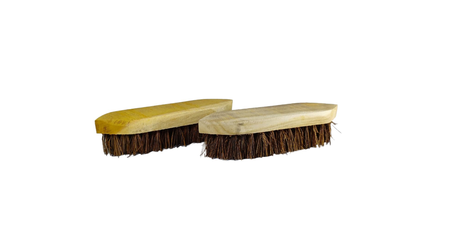 Palmyrah Natural Brush | India Business International | For Cleaning Home Bathroom Floor, Kitchen, Tile, Utensil, Car Wheels | Heavy Duty Brush for Scrubbing | Brown, 22x10.5x6 cm, 350 gm, 2 Qty. Pack