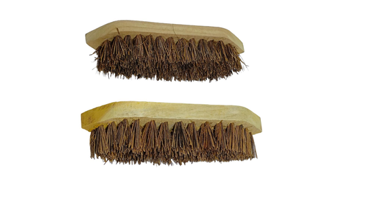 Palmyrah Natural Brush | India Business International | For Cleaning Home Bathroom Floor, Kitchen, Tile, Utensil, Car Wheels | Heavy Duty Brush for Scrubbing | Brown, 22x10.5x6 cm, 350 gm, 2 Qty. Pack