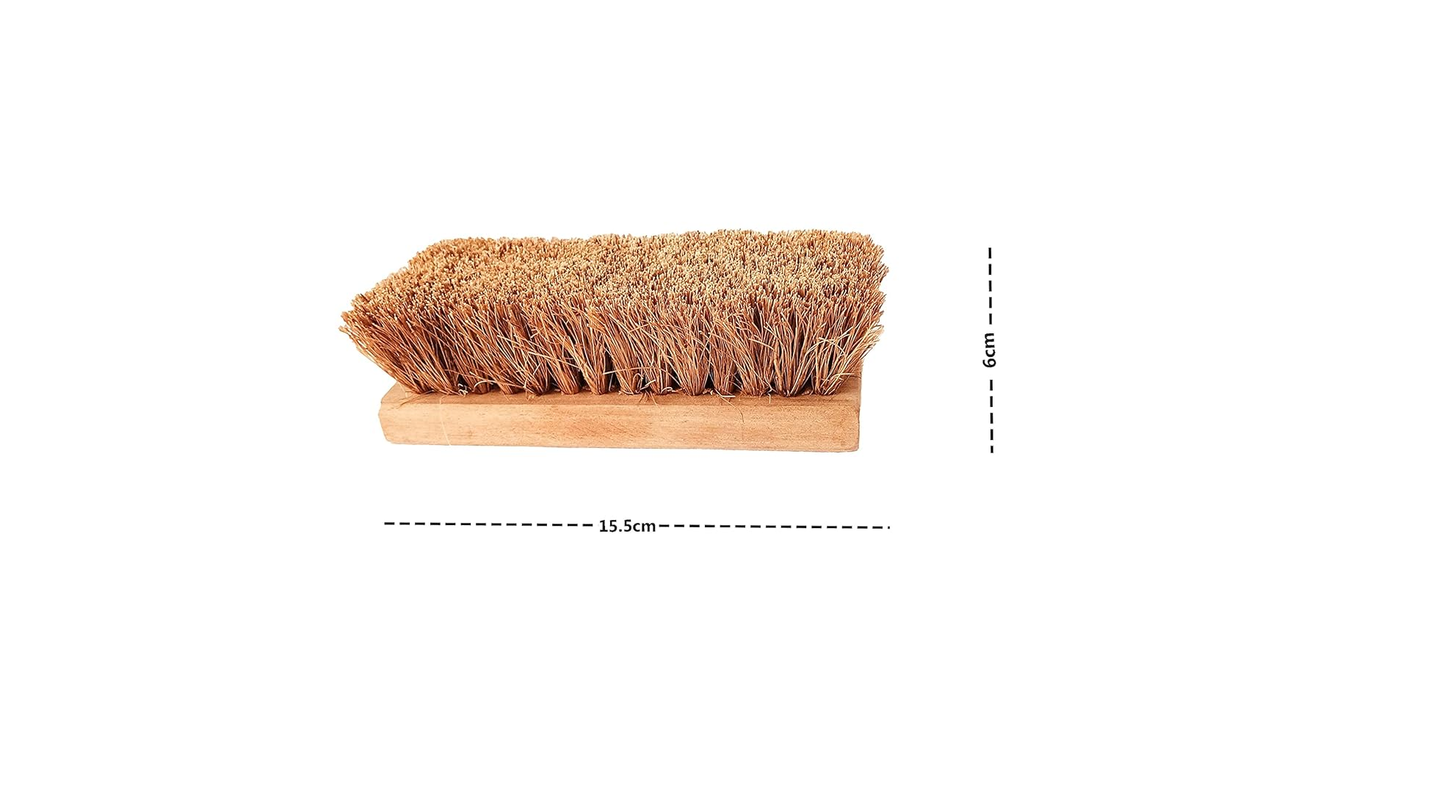 Palmera Value Coir Washing Brush (Neem Wood, Brown) (1, Small) (6 inch)