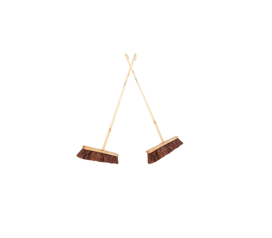 Palmera Wood Hard Floor Broom, Pack of 2, Brown, 18 inch Size