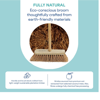 Palmera Wood Hard Floor Broom, Pack of 2, Brown, 18 inch Size
