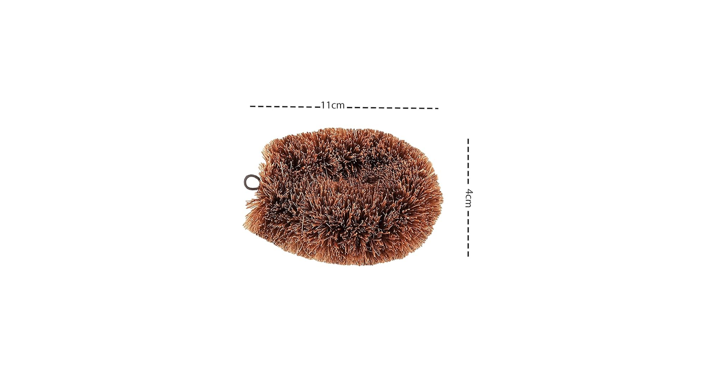 Palmera Natural Coir Tawashi Vegetable Scrub (Brown) (1, Small)